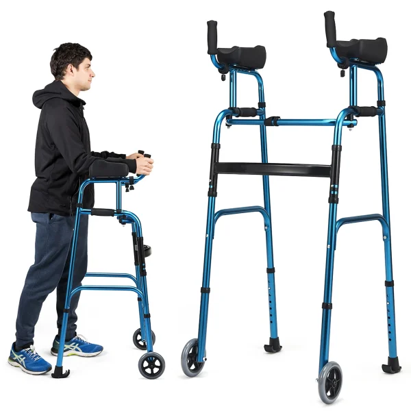 Costway Folding Walker with Arm Rest