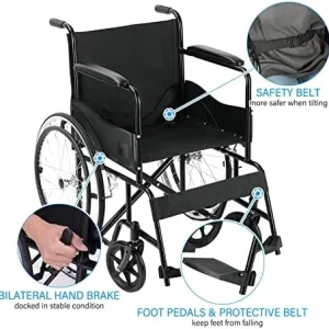 HealSmart Lightweight Wheelchair with Swing Away Elevating Leg Rest