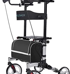 ELENKER Upright Rollator Walker, Stand Up Rollator Walker