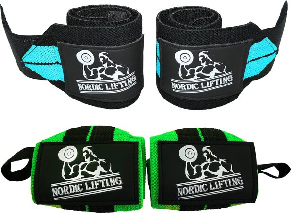 Nordic Lift Wrist Wraps - Blue & Aqua Green